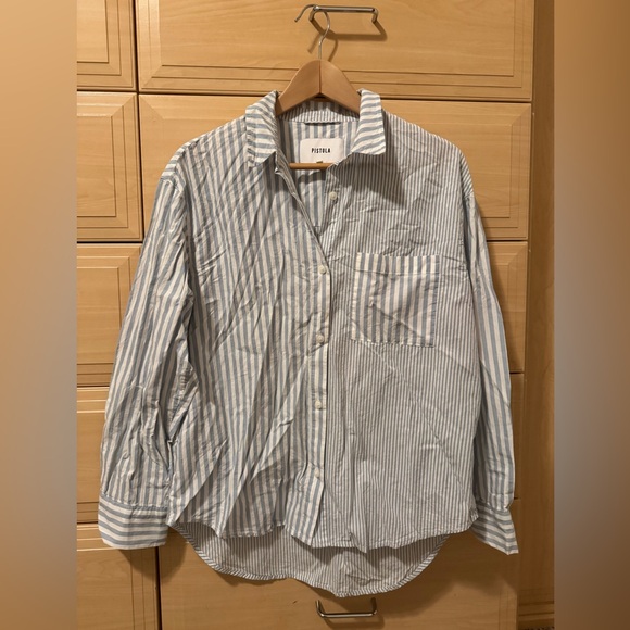 pistola Tops - Pistola Blue Striped Shirt